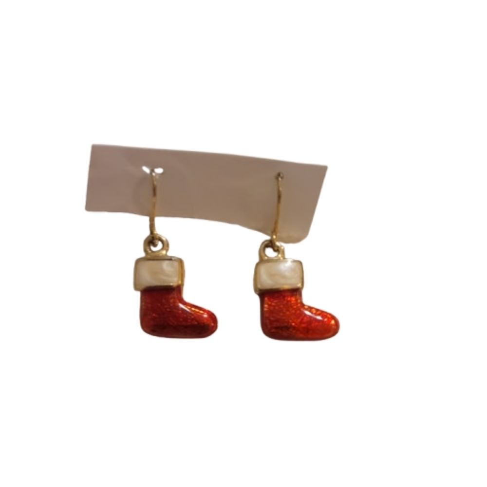 Christmas Stocking earrings Christmas holiday party, ugly sweater party fun smal